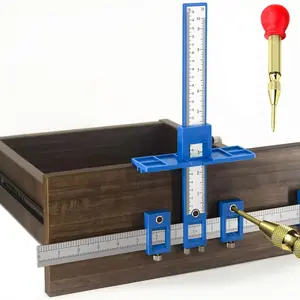 Cabinet Hardware Jig, Cabinet Handle Jig with Automatic Center Punch, Avoid Jitter Caused by Direct Drilling. Use for Handles and Pulls on Drawers/Doors, Perfect Set.