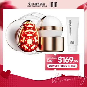 INIA SPHERA At-Home RF & LED Anti-Aging Facial Device – Lift, Tighten & Sculpt with EMS Microcurrent, Red Light Therapy, Electroporation & Cryo Cooling for Firm, Glowing Skin, Best Valentine's Day Gift for Her