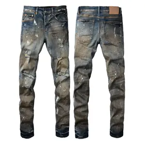 2026 new fashion men's jeans with ripped patch repair design, low-rise skinny jeans, sizes 28-40, branded jeans, street jeans, vintage jeans 9012