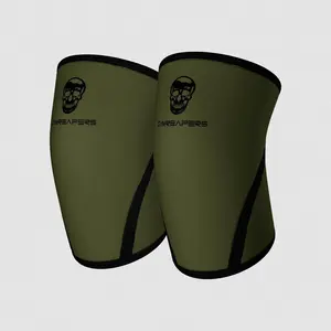 Gymreapers 7MM Neoprene Knee Sleeves Ranger Green Pair for Squats Deadlifts Leg Day Powerlifting Support with Reinforced Stitching USAPL IPF USPA Approved & Free Gym Bag Included