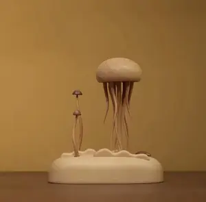 New Creativity Wooden Handicraft Mechanical Jellyfish Desktop Ornament Healing And Relieving Stress Living Room Home Decoration