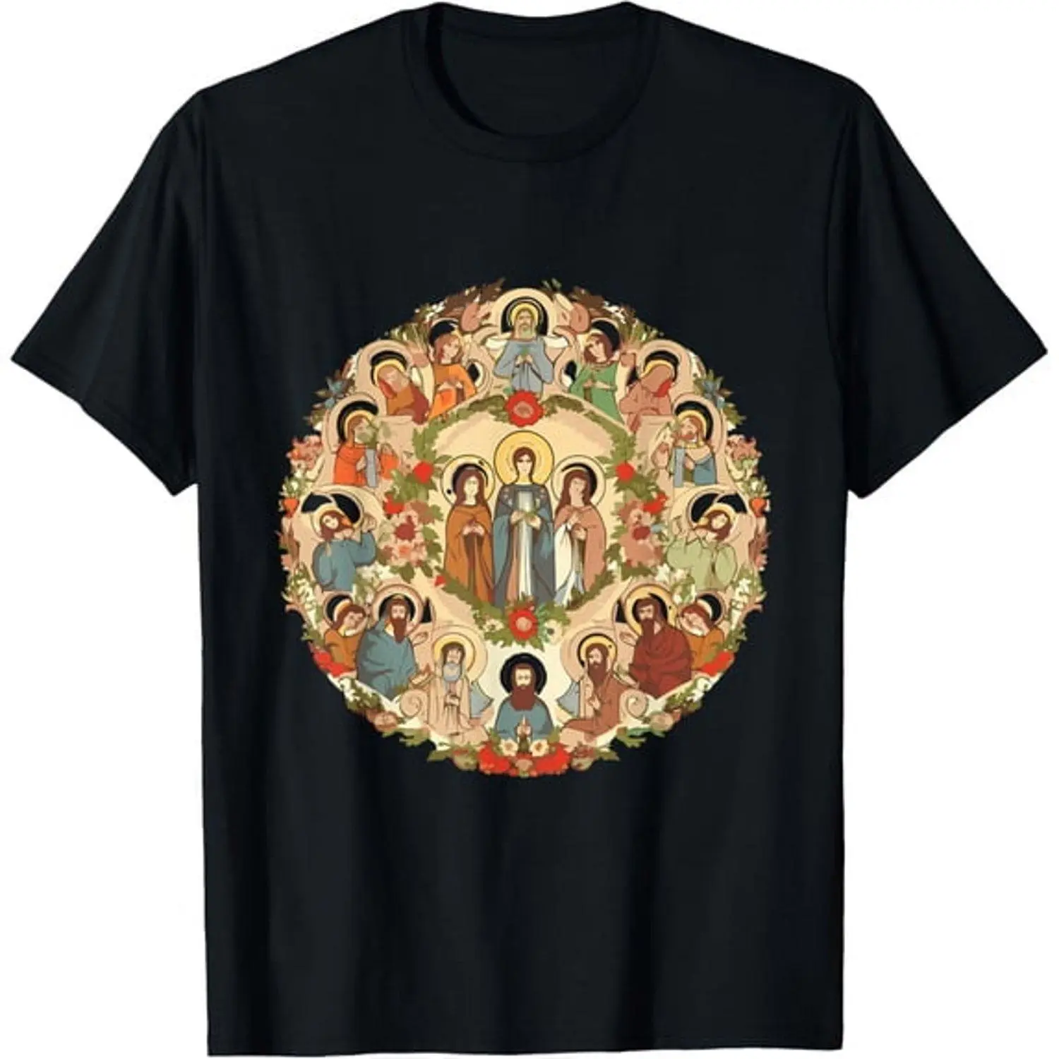 Premium model cotton T Shirt All Saints Day Catholic Gifts Holy Spirit Religious Graphic T Shirt Apparel Classic Vintage Inspired Devotional Design