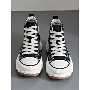 VibeSteps Women's High-Top Casual Walking Shoes, Casual Trainer Shoes, Thick Sole Lace-Up Design, Perfect  Gift, Spring & Fall Fashion Footwear