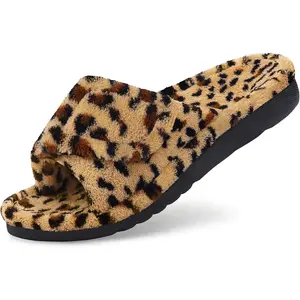 Women's Orthopedic Slippers with Arch Support Adjustable Open Toe House Shoes for Plantar Fasciitis