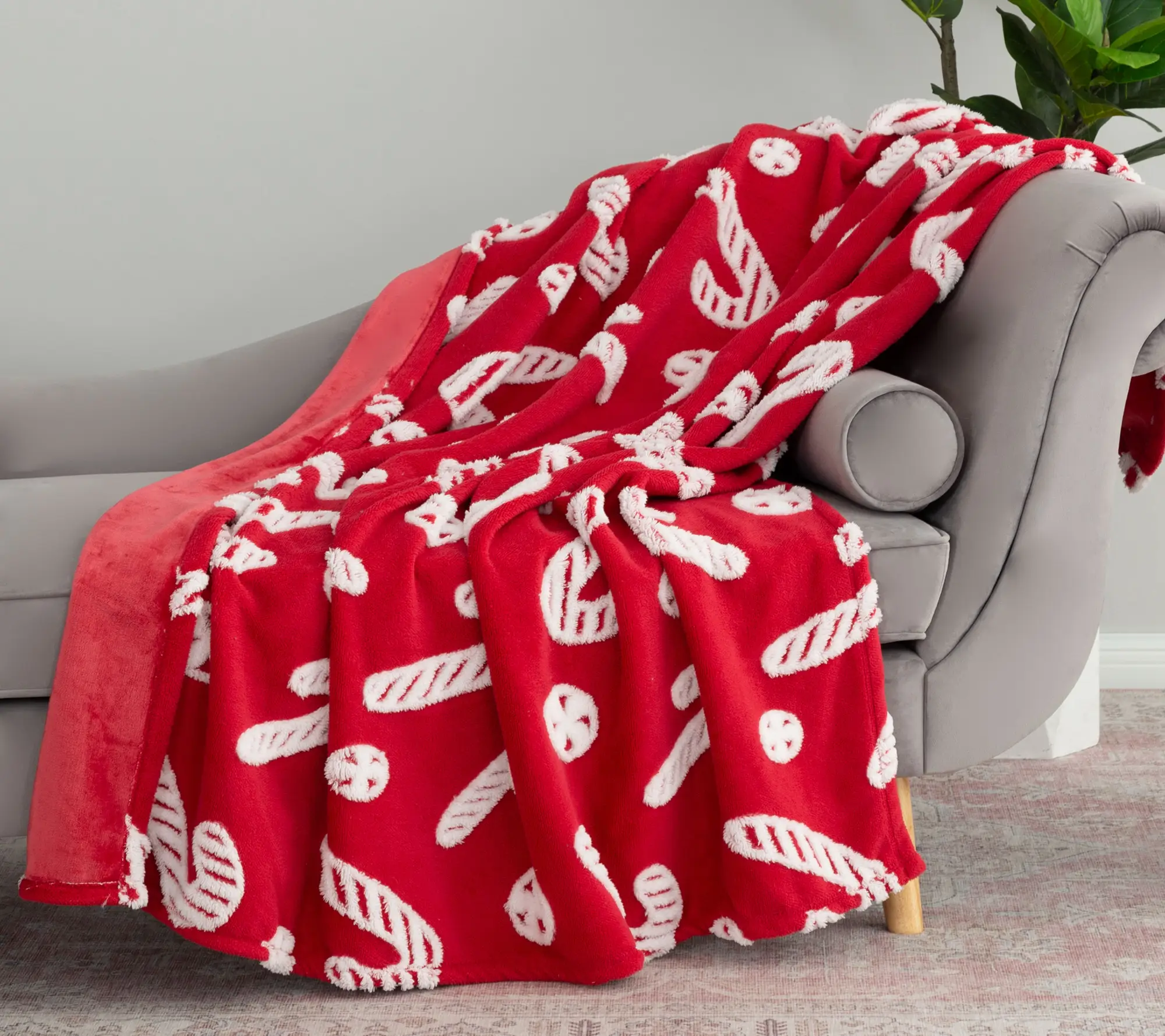 Berkshire Jacquard Shearling Holiday Icon 60x70 Throw