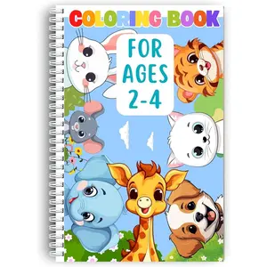 Coloring Book for Toddlers Ages 2–4 – Fun and Easy Animal Pages for Boys and Girls – First Coloring Book with Thick 199 GSM Paper – Spiral Bound, 5.5x8.5 in – Early Learning & Screen-Free Activity