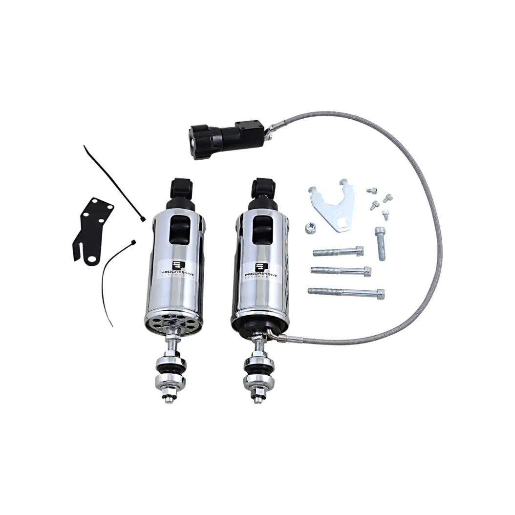 PROGRESSIVE SUSPENSION 1310-1135 422-4104C 422 Series Shocks with Remote Adjustable Preload - Chrome - Standard for Harley-Davidson Engines