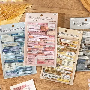 Vintage Quote Pet Stickers Set, Creative Handmade Diary Materials, Scrapbook Journal Decorations, Phone Case Water Cup DIY Decals, Customizable Stickers