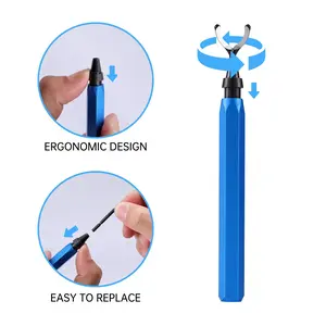 2 Pcs Deburring Tool +10 Pcs BS1010 High Speed Steel Blades for Metal Resin PVC Pipes Copper Plastic 3D Printed Edges,Plumbing 3D Printing Burr Removal Reamer Tool,Silvery& Blue