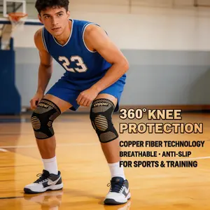 2 Pack Copper Knee Sleeves – Beat Arthritis & Recover Faster from Sports, Medical Grade Compression Sleeves for Arthritis, Knee Pain Relief and Active Sports Support brace