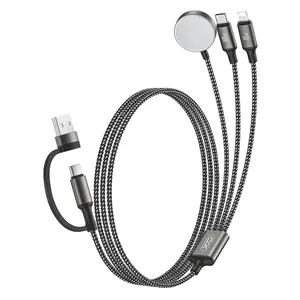 100W 3 in 2 USB C Charger Cable for iWatch & iPhone 17-11, Galaxy S23, Fast Charge Cord, 480 Mbps, Black, Cellphone Electronic Accessories