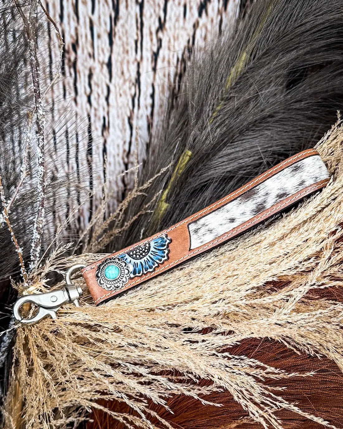 Myra Bag Far & Wide Hand-Tooled Key Fob, Fashion Accessory Keychains