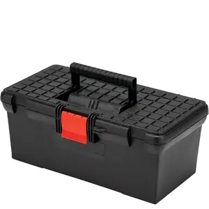 Tool Box, Tool Storage, Lockable, Black, 16 Inch (CMST16005)