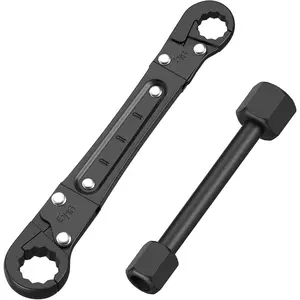 Plumbing Tools Angle Stop Wrench Kit  Angle-On Adjustable Wrench for Professional Plumbers Black