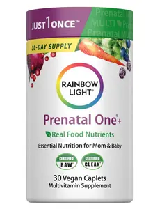HOT  !!!  Rainbow Light Prenatal Multivitamin One + for Women | 30 Caplets | Essential Nutrition for Mom & Baby | Real Food Nutrients | with Iron, Vitamins, Folate, Biotin and More