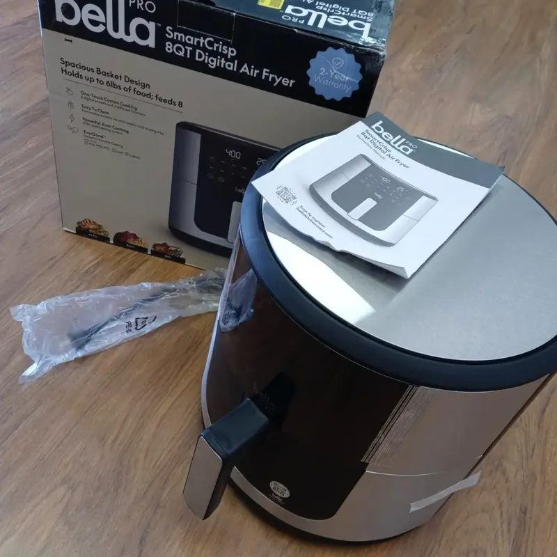 Brand New Bella Pro Series SmartCrisp 8-qt Digital Stainless Steel Air Fryer - Household Everyday Use Kitchen Cookware Essential