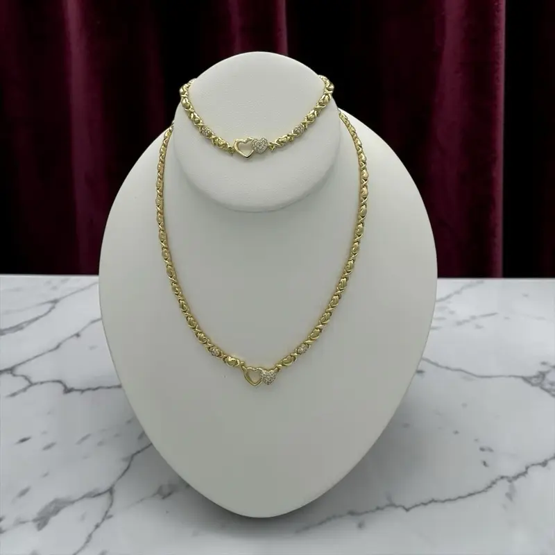 S28 Heart Jewelry Set -Gold Plated 14k