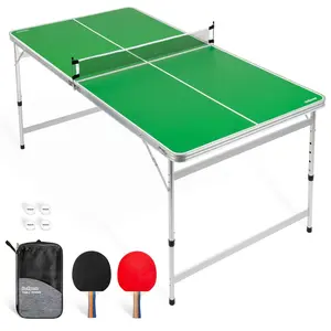 GoSports 6 x 3 ft Mid-Size Table Tennis Table Set with Adjustable Height GoSports 6 x 3 ft Mid-Size Table Tennis Table Set with Adjustable Height