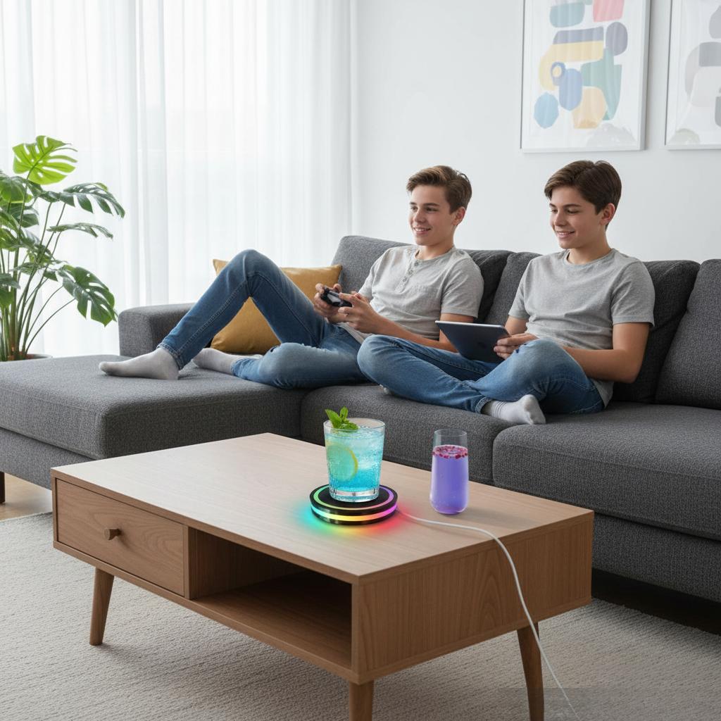 Intelligent Cocktail Coaster Adjustable Color Cup Mat