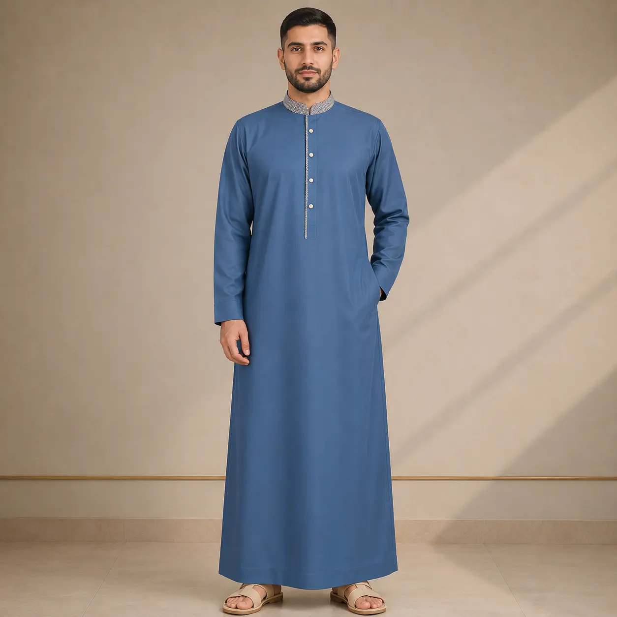 Crystal Teal Saudi Thobe - Men