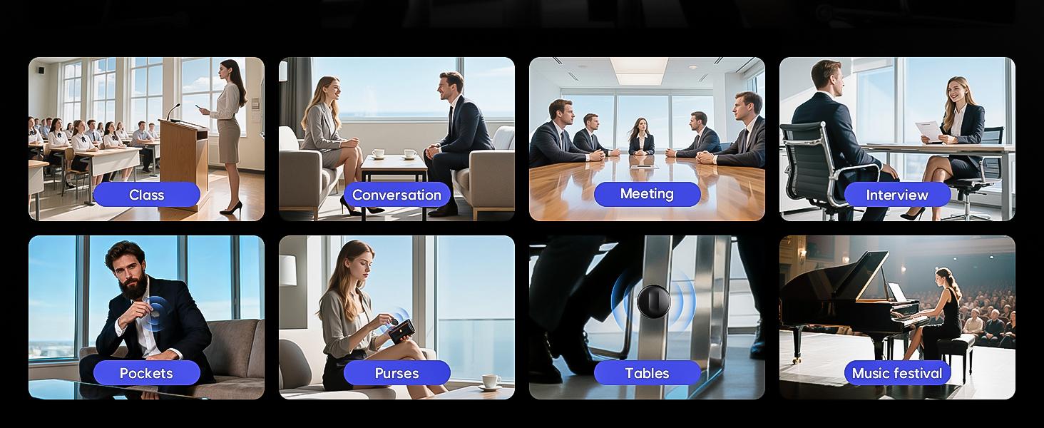 HD Smart Voice Recorder with One-Touch Recording & Playback, Long Battery Life, Outstanding Audio Quality, and Powerful Intelligent Recording Features.