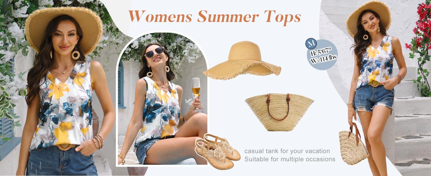 Wiholl Tank Tops for Women Loose Fit Sleeveless Shirts V Neck Summer Clothes Ruched Women's Tees and Tanks Straight Hem Vneck Wiholl Tank Tops for Women Loose Fit Sleeveless Shirts V Neck Summer Clothes Ruched Women's Tees and Tanks Straight Hem Vneck