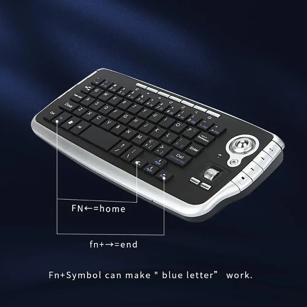 JOMAA 2.4G Optical Ergonomic Trackball Keyboard with Scroll Wheel Wireless USB Keyboard, 1200 DPI Sensitive Trackball Keyboard, Plug-and-Play for Laptops/Computers