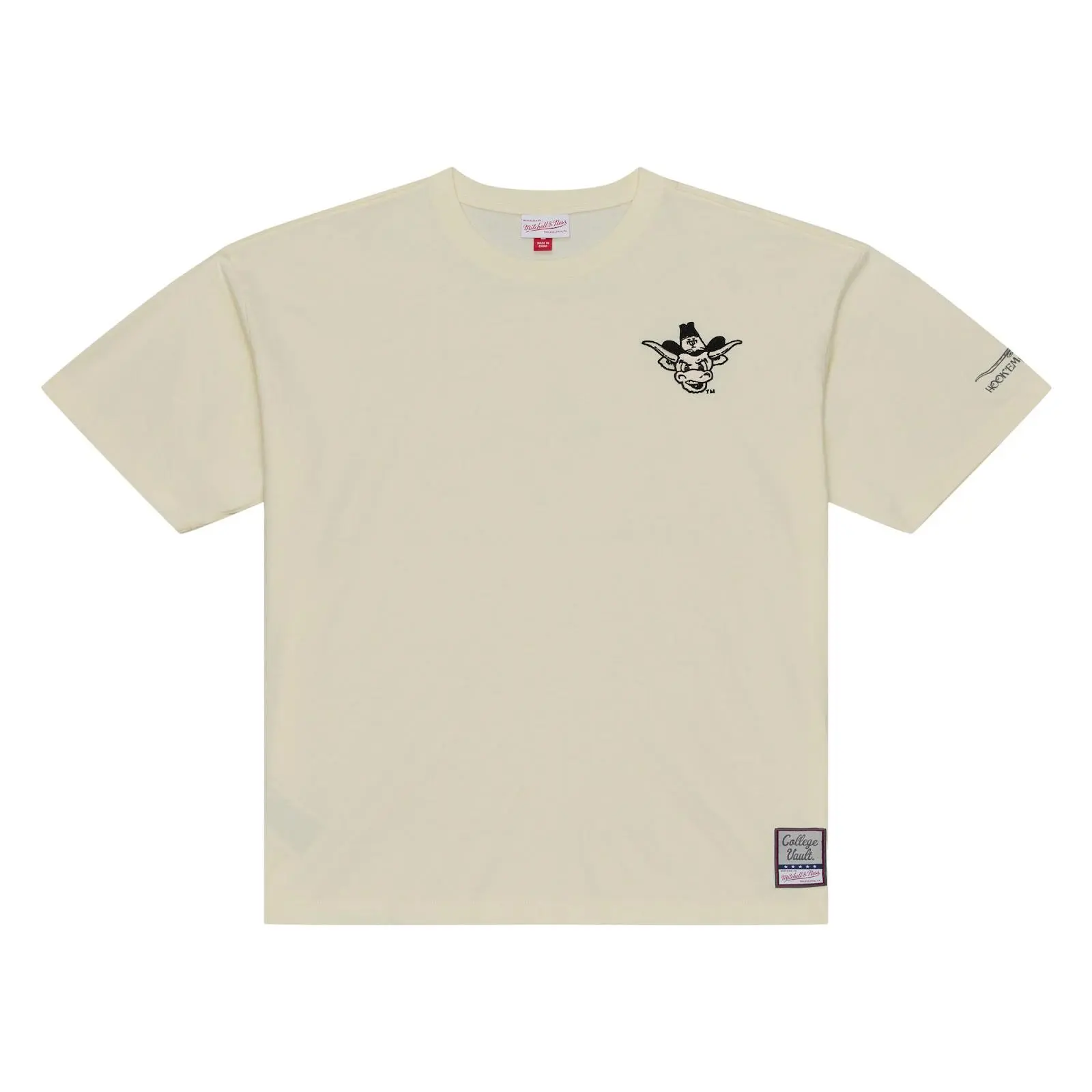 Texas Longhorns Cream Heritage Hues Oversized T-Shirt NCAA Throwback Tee Graphic Vintage Fan Gear Mitchell & Ness