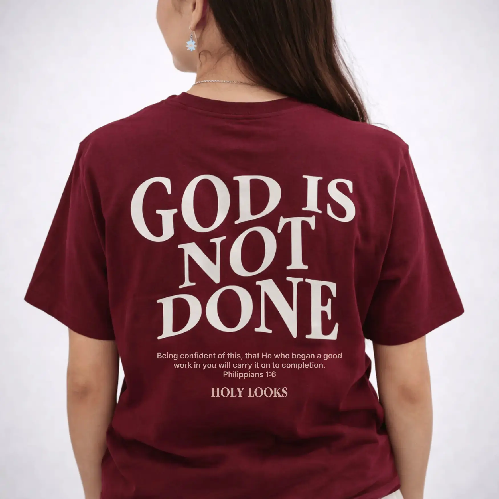God Is Not Done Tee Maroon