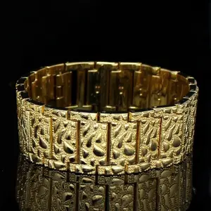 Men's Golden Nugget Style 20mm 8.5" Bracelet Fashion Hip Hop Style Gold / Silver Plated Urban Style