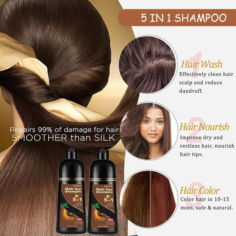 Blonde Brown Hair Dye Shampoo 5-in-1 – Safe & Natural Herbal Formula for Men & Women, Long-Lasting Color Shampoo for Gray Coverage, Champú Para Canas / Shampoo Para Pintar El Cabello, 200ml (Blonde Brown) Haircare Golden