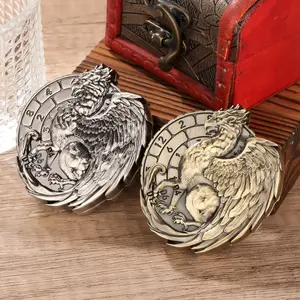 7-In-1 Griffin Fidget Spinner and Dnd Dice Spinner, Dnd Starter Set with Metal Polyhedral Dice, Dragon Logo Gift Box for Tabletop Rpg Games, Bronze Color Accessories