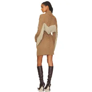 Understated Leather Midi Rodeo Robe in Almond