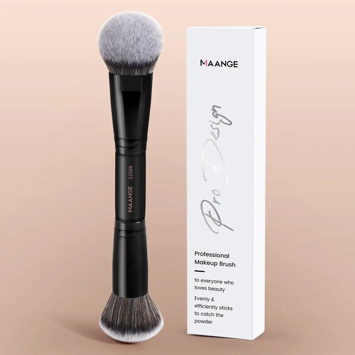 MAANGE 1pc Double-Ended, Dual Ended Makeup Brush, Sloping Foundation Brush Blush Brush Powder Brush, Synthetic Hair for Beauty Blending Liquid Powder, Concealer Cream Blush, Makeup Accessories, Cosmetic Brushes