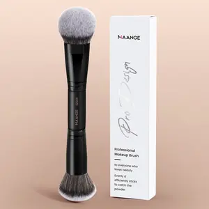 MAANGE 1pc Double-Ended Makeup Brush, Sloping Foundation Brush Round Head Brush Blush Brush Powder Brush Concealer Brush, Synthetic Hair for Beauty Blending Liquid Powder, Concealer Cream Blush, Makeup Accessories Gifts for Friends, Cosmetic Brushes