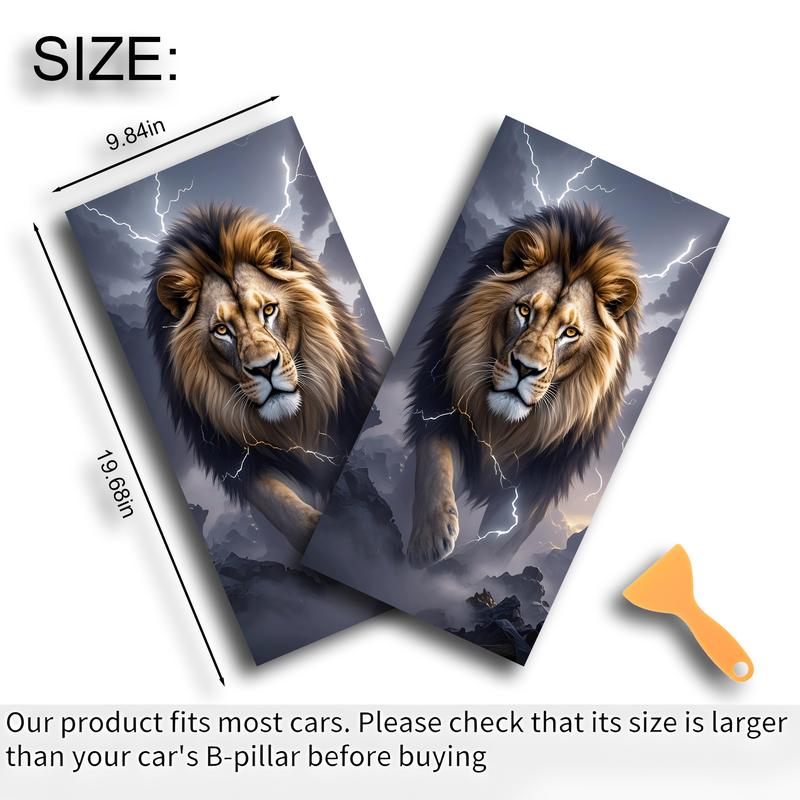 Male Lion Car B-pillar Sticker Vinyl Personalized Creative Waterproof Window Decoration Car Door Trim Sticker Truck Funny Decals