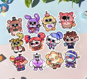 FNAF Stickers ft. Freddy, Bonnie, Chica, Foxy, Sun, Moon, Springtrap, Circus Baby, Balora, Michael Afton, Balloon Boy, Buff Helpy