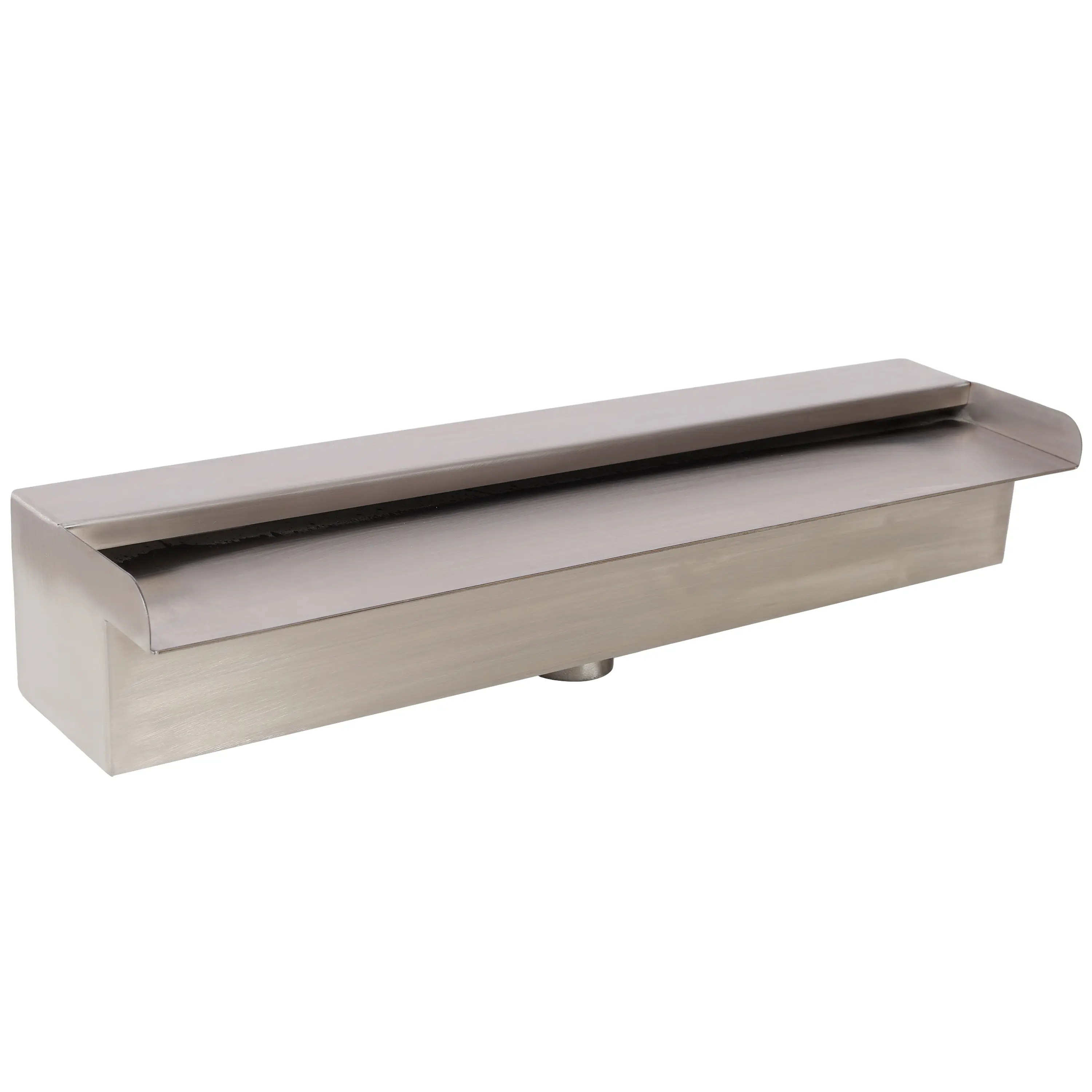 DONEXT 17.7in Stainless Steel Pool Fountain Spillway - Sheer Descent Waterfall with Connector, Leak-Proof Fit, Simple Setup, Consistent Water Flow, Long-Lasting Durability for Outdoor Pools, Garden Ponds