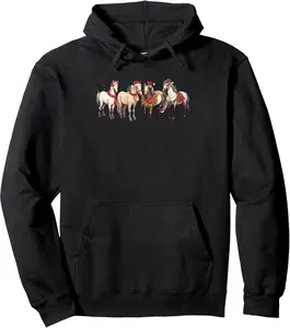 Harlow And Popcorn Merch Harlow’s Ponies Festive Pullover Hoodie