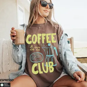 Coffee Club Shirt, Comfort Colors Tee, Coffee Lover Gift, Retro Coffee Shirt, Coffee Club Tshirt, Foodie Gift, Aesthetic Shirt
