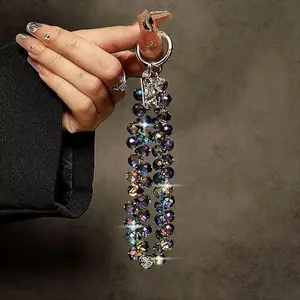Phone Chain with High-End Crystal Beads, Short Hanging Rope with Cardboard Phone Case Keychain and Bag Decoration, Phone Charms, Phone Accessories