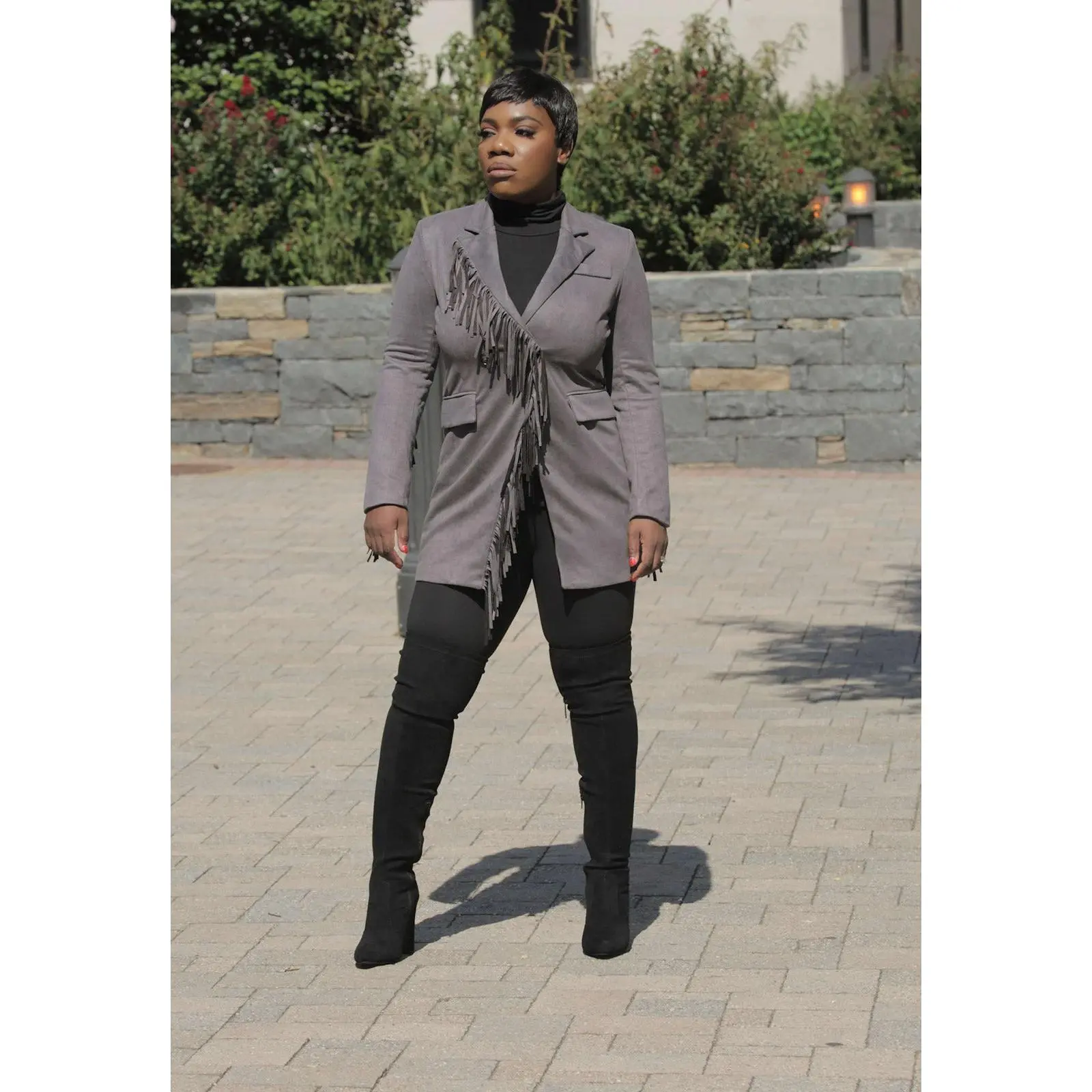 Fringe Worthy | Fringe Faux Suede Blazer