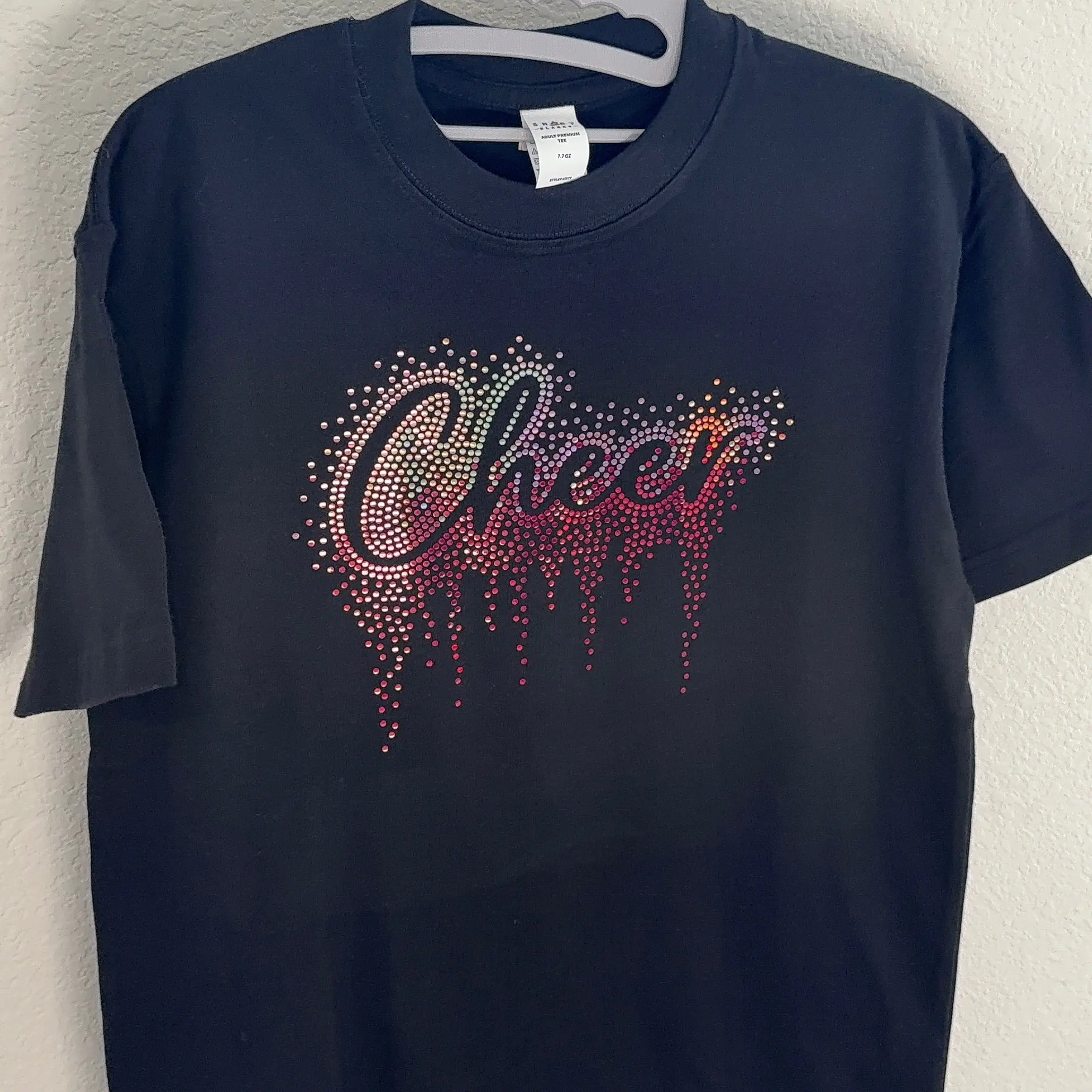 Spangle Cheer Graphic T-Shirt 100% Cotton Short Sleeve Unisex Tee Casual Fit Top Womenswear Breathable Everyday