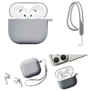 AirPods Pro 3 Silicone Earphone Case, Soft Protective Cover with Lanyard and Cleaning Pen, Anti-Drop, Durable, Fashionable, Full Protection