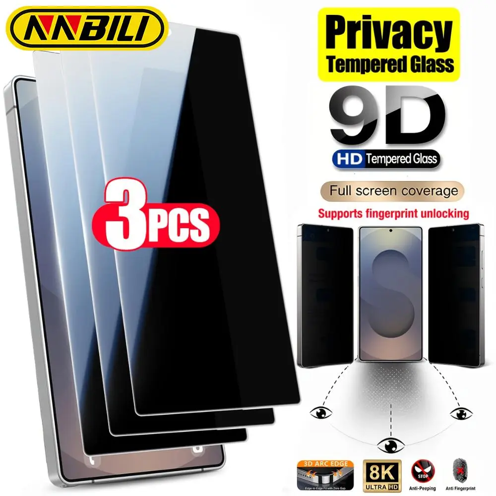 3pcs Privacy Tempered Glass Screen Protector,for Samsung Galaxy S26 25 24 Ultra 23 22 21Plus Full Coverage Tempered Glass