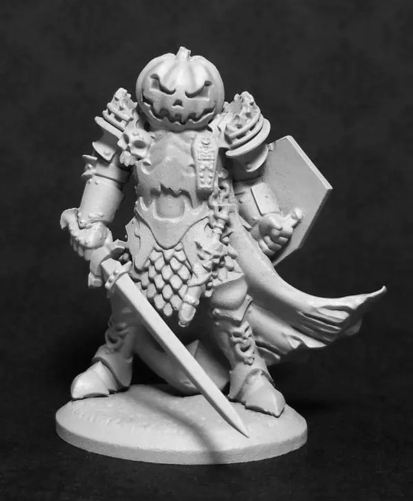 Reaper Miniatures - RPR 01449: Halloween Knight - Metal RPG Pumpkin Warrior Figure