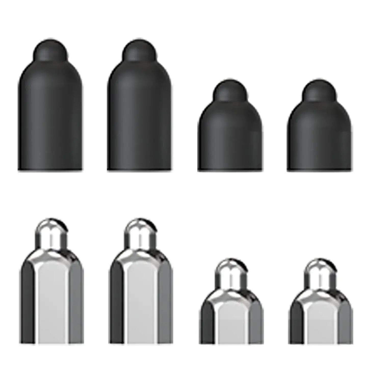 Long & Short Silicone Caps and Metal Prongs