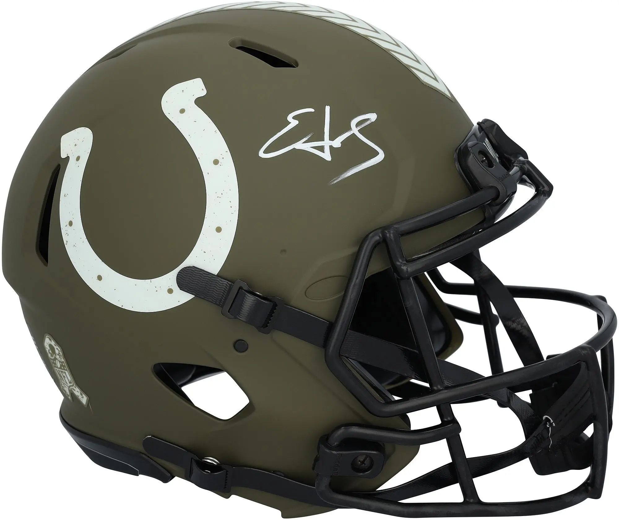 Edgerrin James Indianapolis Colts Autographed Riddell 2022 Salute To Service Speed Authentic Helmet - Fanatics Authentic Certified