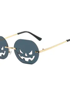 Women's Creative Fashion Halloween Pumpkin Frameless Glasses, Perfect Party Accessory, Unique Clothing Decoration, 1 Pair