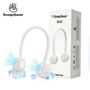 SnapGear Duo Neck Fan, 180° Adjustable Headphone Style Bladeless Foldable Lightweight Hair-Friendly Hands-Free Personal Cooling Fan for Travel, Gym, Hiking, Camping, Outdoor Sports & Summer